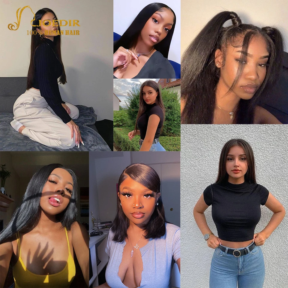 Joedir 28 30 32 40 Inch Natural Color Brazilian Hair Weave 1 3 4 Bundles Straight 100% Remy Human Hair Extensions Weft Deals
