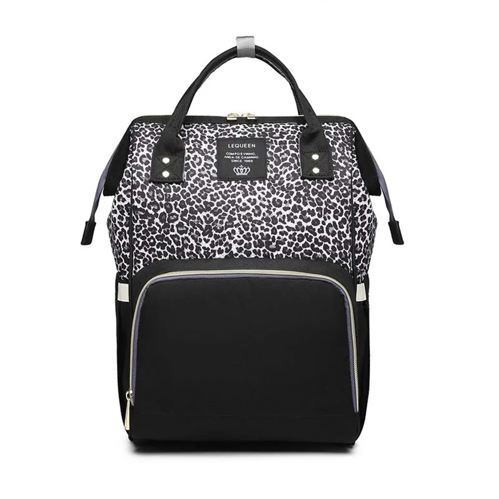 gray leopard Модная сумка для подгузников для мам, Большой Вместительный детский органайзер, сумка для путешествий, дизайнерская сумка для кормления, коляска для ухода за ребенком - Цвет: gray leopard