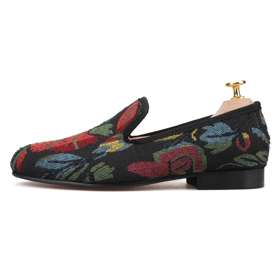 Piergitar/мужские туфли смешанных цветов с абстрактными цветами мужские мокасины британские стильные мужские комнатные туфли больших размеров на плоской подошве