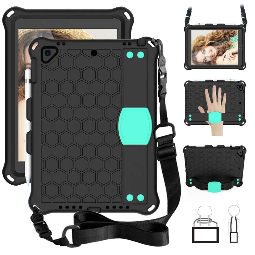 

For Apple iPad Pro 9.7 " 2017/2018 Air 1 2 Cover Non-toxic Kids Safe Shockproof Honeycomb EVA+PC Tablet Case for iPad 5 6