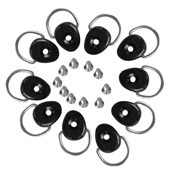 

Pack 10 Canoe Kayak D-Ring with Stainless Steel Screws Hardware Outfitting Fishing Rigging Bungee Kit Accessory