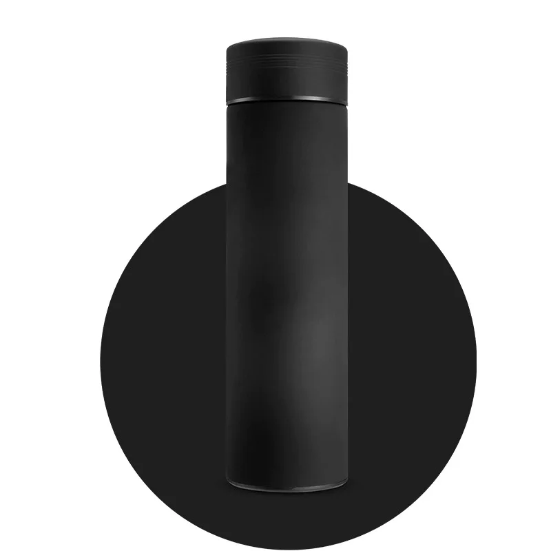 ZOOOBE 500 мл Модный Цветной Термос вакуумная колба с фильтром из нержавеющей стали 304 Термокружка кофейная кружка бутылка для воды - Цвет: Черный