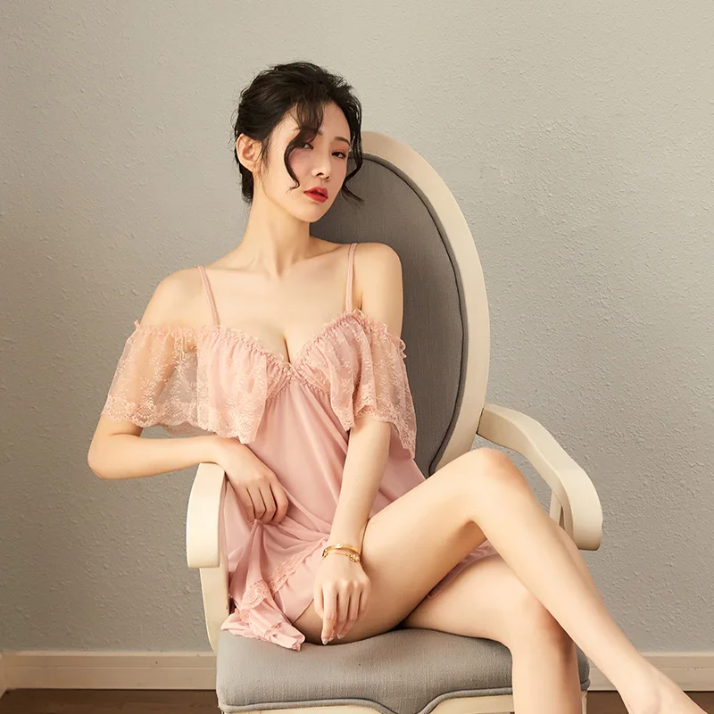 Women Vintage Princess Nightgowns Spaghetti Strap Nightdress Lace Negligee Sleepwear Lingerie Dress Wedding Gowns Nightie Night