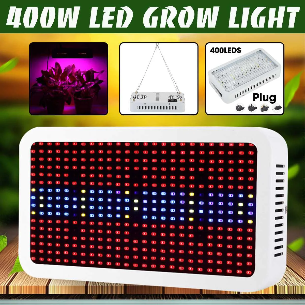 

New 400W LED Grow Light Full Spectrum LED Grow Lights Growing Lamp Indoor Plants Seeding For Growing and Flowering Lighting