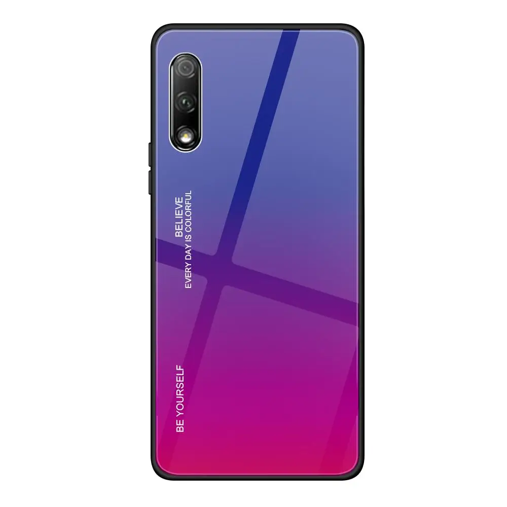 Градиентный стеклянный чехол для телефона huawei P30 P20 Honor 20 9X Pro 10 9 Lite 10i 20i P Smart Plus Nova 5i Aurora Задняя стеклянная крышка - Color: 4