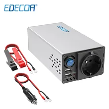 EDECOA 600W 1200W инвертирующий усилитель мощности DC 12V AC 220V 230V 240 В Модифицированная синус волна 5V 2.1A зарядных порта USB для автомобиля инвертор с прикуривателем