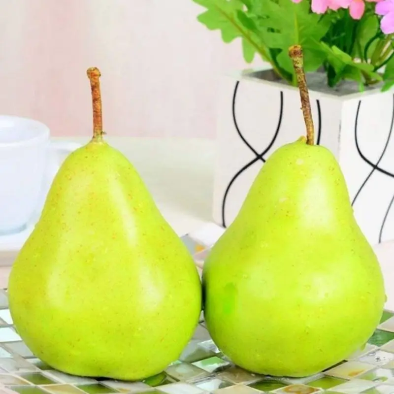 4 лучшая искусственная зеленая груша декоративные Fruit-4x3 дюйма