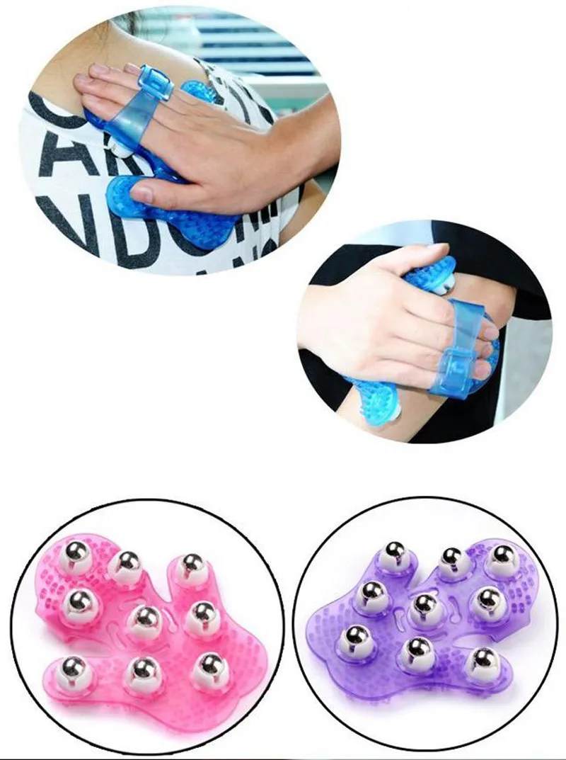 9 Metal Rolling Balls 360 Degree Manual Hand Massager Glove Body Care