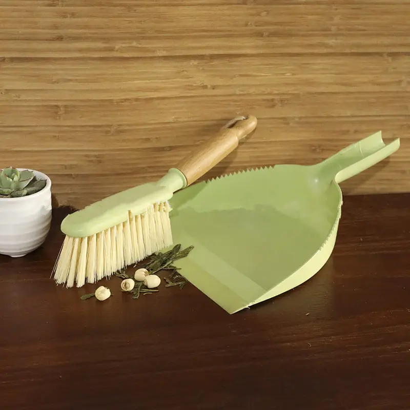 Bamboo Handle Mini Brooms Shovel Set Household Plastic Cleaning Desktop Tatami Brush Small Broom Dust Shovel ZJM9306