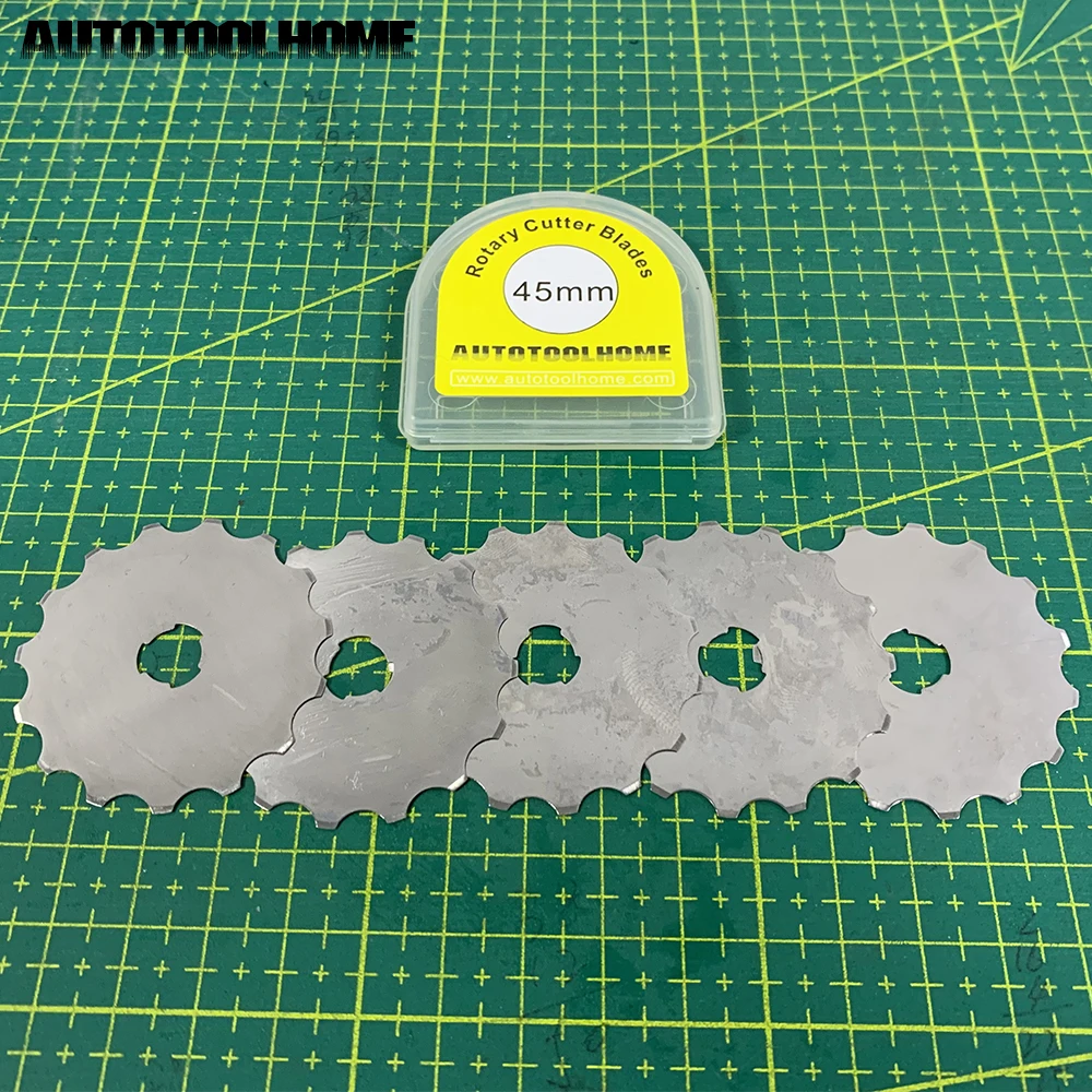 AUTOTOOLHOME 5 упаковок 45 мм кромка кромки Скип лезвия поставляется с футляром для хранения подходит для Olfa фискарс роторный резак