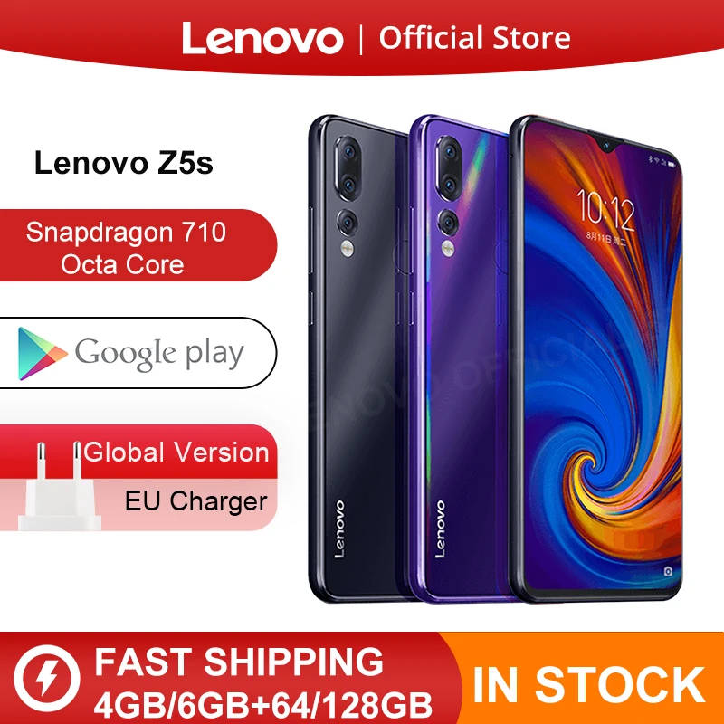 Version mondiale Lenovo Z5s Snapdragon 710 Octa Core 6GB 128GB SmartPhone Face ID 6.3 AI Triple arrière caméra Android P téléphone portable Version mondiale Lenovo Z5s Snapdragon 710 Octa Core 6GB 128GB SmartPhone Face ID 6.3 AI Triple arrière caméra Android P téléphone portable
