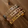 Stainless Steel Mantra Cuff Bangles Engraved Positive Inspirational Words Hollow out Alphabet Letter Bangle Femme Bijoux SL-171 2