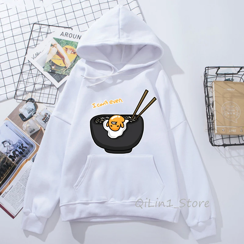 81717 M Милые толстовки для женщин Kawaii Мультфильм Gudetama ленивый яичный желток принт Забавный балахон женщина Графический Hoody дамы шляпа Толстовка sudaderas - Цвет: 81717 M