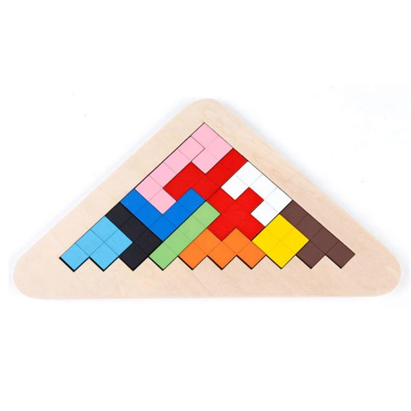 Горячие геометрические когнитивные тетрис деревянные Tangram головоломки волшебство интеллектуальные игры детские развивающие игрушки для детей