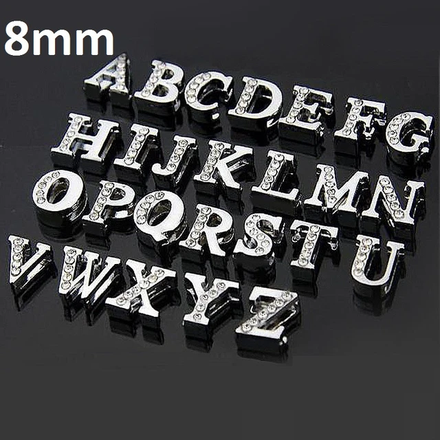 Rhinestone Slide Letter Charms 