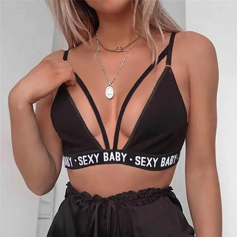 bra panty sets 2021 New Women's Sexy Sports Underwear Set Girl Sexy Bandage Corset Letter Push Up Bra+Thongs Panties Lingerie Summer Style bra and panty