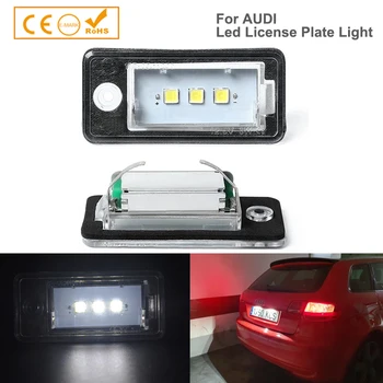 

2PCS super bright 3SMD 5050 LED License Plate Light Canbus Auto accessory styling For Audi A3 A4 A6 A8 Q7 RS4 RS6