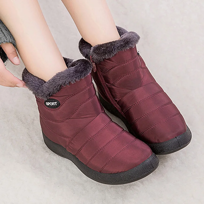 Новые зимние женские ботинки обувь на нескользящей подошве женские зимние теплые ботильоны на меху теплые ботинки на пуху Botas Mujer