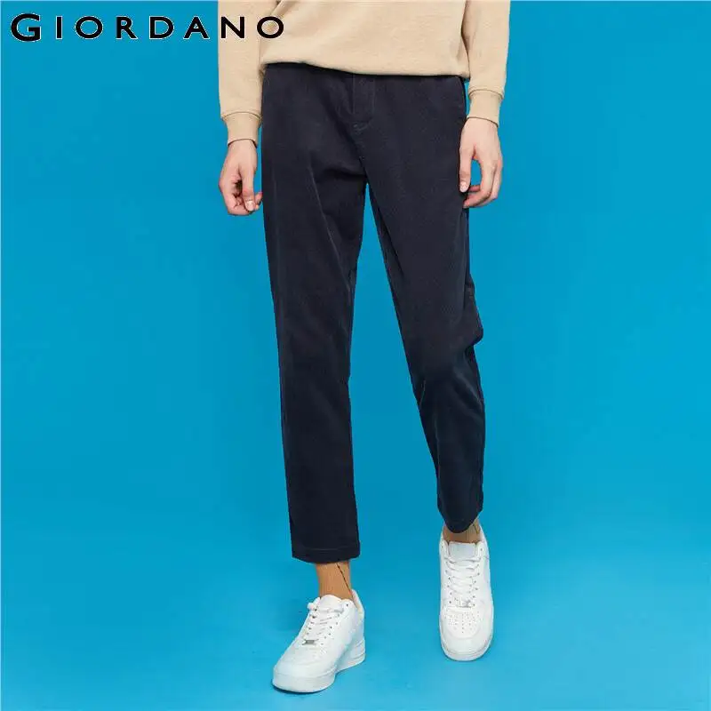 Giordano мужские повседневные вельветовые брюки с боковыми карманами,выполнены в двух цветовых вариантах