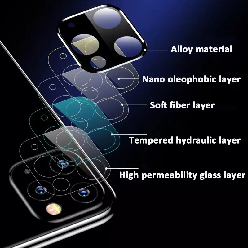 Metal Frame Glass Lens Screen Protector Full Cover for IPhone 11 Pro Max 11Pro Phone Lens Case for IPone Etui Bumper Accessories