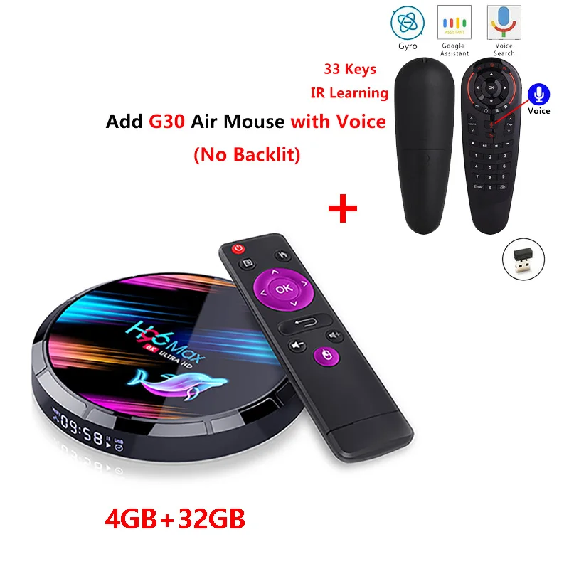 H96 Max X3 Smart Tv Box Amlogic S905X3 Android 9,0 телеприставка 4 Гб ОЗУ 64 Гб 128 Гб ПЗУ 2,4G 5G Wifi BT4.0 1000M 8K медиаплеер - Цвет: 4G32G add g30s