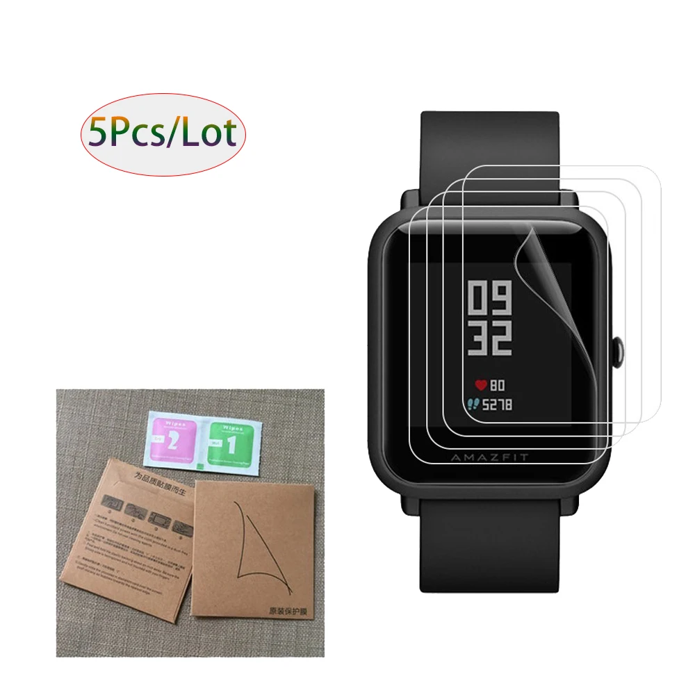 3Pcs/Lot TPU HD Clear Protective Film for Xiaomi Huami Amazfit Bip Youth Edition Smart Watch Screen Protector Films Cover | Электроника
