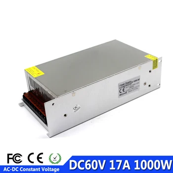 

Single Output Switching Power Supply DC60V 17A 1000W Driver AC To DC 60V SMPS for Stepper Motor Mechanical Equipment CNC CCTV