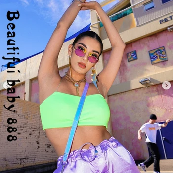 

2019 New summer cool breathable casual home thin section camisole women's autumn solid color camisole short section wholesale