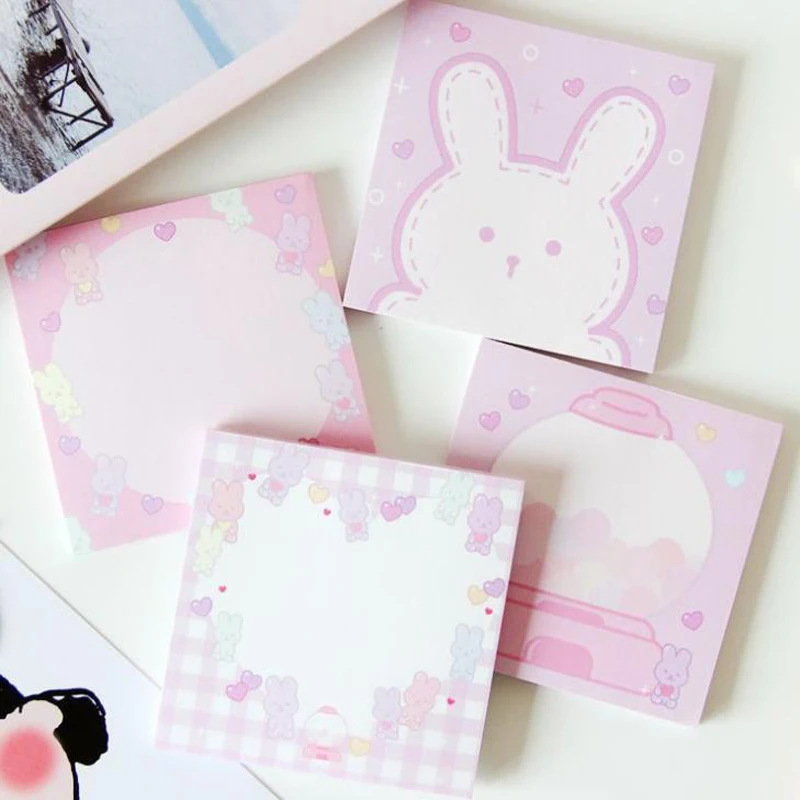 

1 Pcs Cartoon Candy Rabbit Heart Memo Pads N Times Sticky Notes Paper Notepad Planner Cute Korean Stationery School Supplies