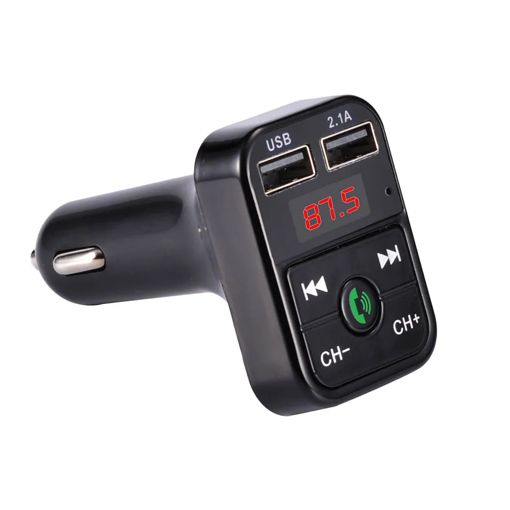 Новинка B2 USB зарядное устройство Автомобильный fm-передатчик беспроводной радио адаптер двойной USB зарядное устройство Bluetooth Mp3 плеер Поддержка громкой связи вызов - Название цвета: Black