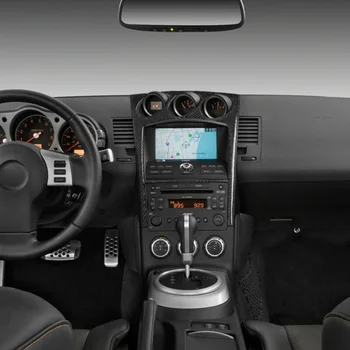 

1pc Black Decoration Cover Trim Carbon Fiber Interior AC Control Panel Cover Trim Decor Stickers For Nissan 350Z 2006-09