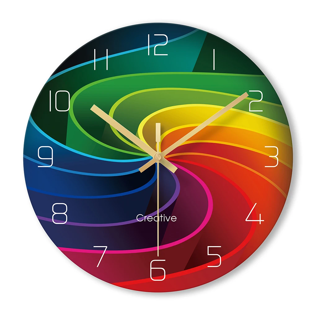 US $26.40 Beautiful Wall Clock Tempered Glass Technology Modern Design Star Earth Pattern Decoration Living Room Study Bedroom Wall Watchs