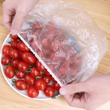 

Disposable Food Cover Plastic Wrap Elastic Food Lids For Fruit Bowls Cups Caps Storage Kitchen Fresh Keeping Saver Bag Dropship