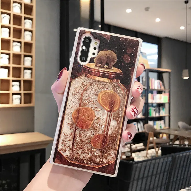 Bear Brown Рождественский Подарочный чехол жидкий силиконовый мягкий чехол для huawei P20 Pro P30 Lite P Smart Z Plus mate 20 Lite блестящий чехол Funda - Цвет: Bear Brown