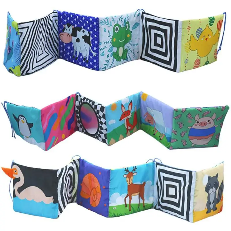 

Baby Toys Crib Bumper Newbron Cloth Book Colorful Bed Bumper Baby Toys Infant Rattles Knowledge Around Educational Book