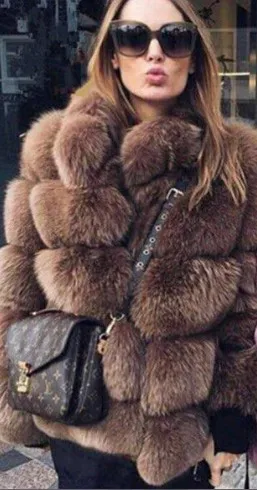 Коричневый Новое поступление 6 цветов зимнее теплое пальто из искусственного меха женские элегантные вечерние модные зимние пальто женские оптом - Цвет: Коричневый
