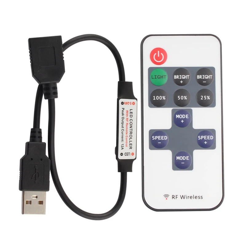 

11Key 5V USB LED Strip Controller Controller RF Remote Led mini dimmer Controller USB 2835 5050 Magic Home For Led Strip Light