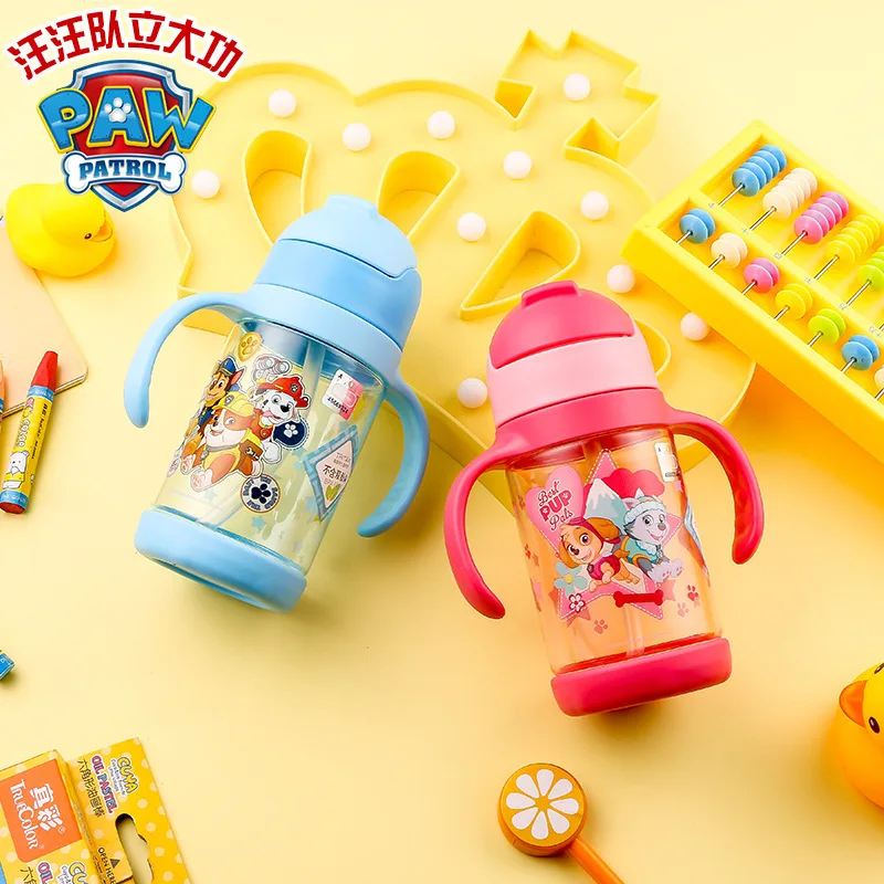 350 мл Paw Patrol выдающийся детский ребенок учится пить холодную воду чашка из тританового материала силиконовая соломенная чашка бутылки для воды