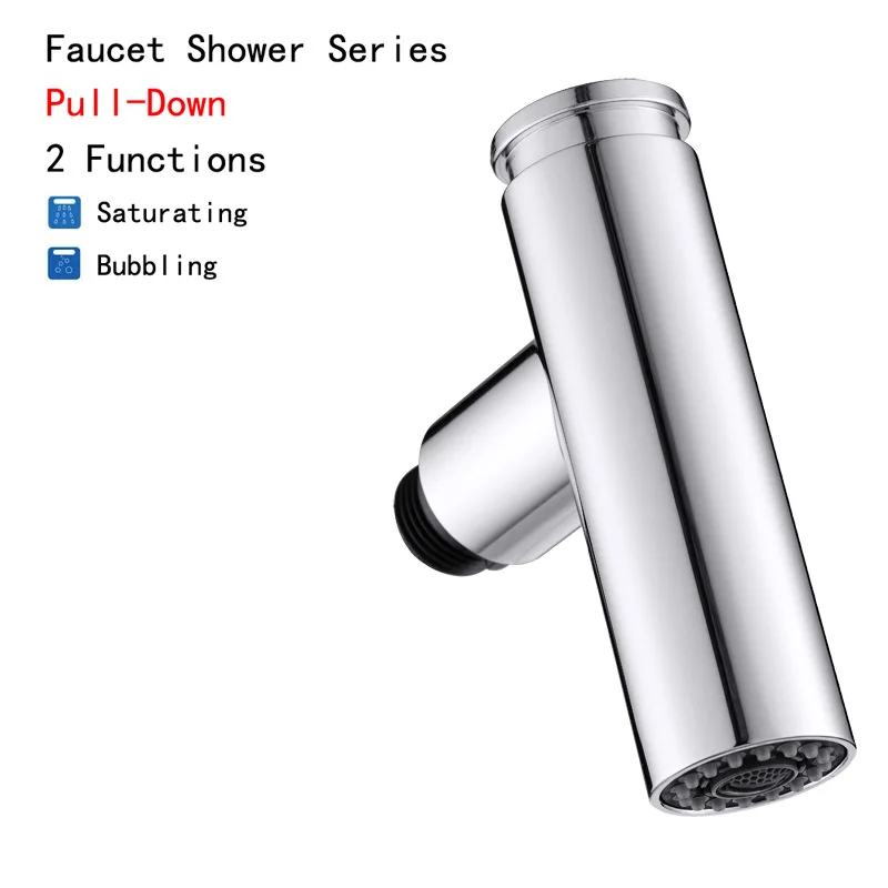 food smoked pull head basin faucet accessories trumpet-shaped button switch can suspend water-saving shower nozzle