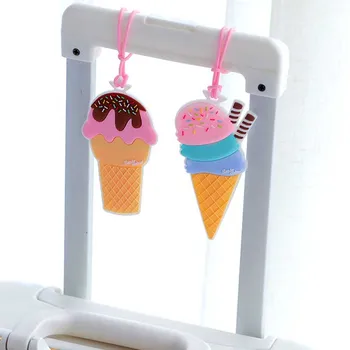 

ANKUCOO 6 Colors Ice Cream Silicon Luggage Travel Accessories Tag Suitcase ID Addres Holder Baggage Boarding Tag Portable Label