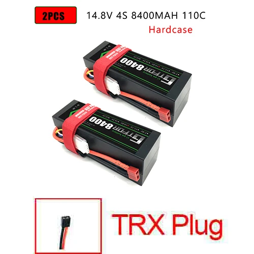 DXF Lipo батарея 4S 8000mah 8400mah 14,8 V 110C 220C Hardcase для 1/8 1/10 масштаб Электрический радиоуправляемый Багги Truggy гусеничный автомобиль - Цвет: 2PCS4S8400HARDTRX