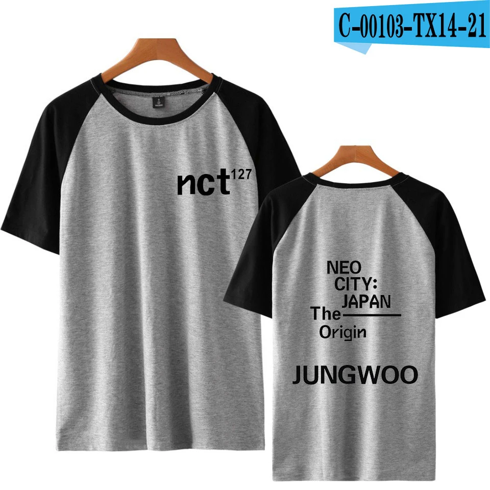 NCT 127 Сращивание футболка с короткими рукавами для мужчин эксклюзивная модная футболка хлопок уличный стиль хип хоп 3 цвета футболка с вышивкой - Цвет: 3
