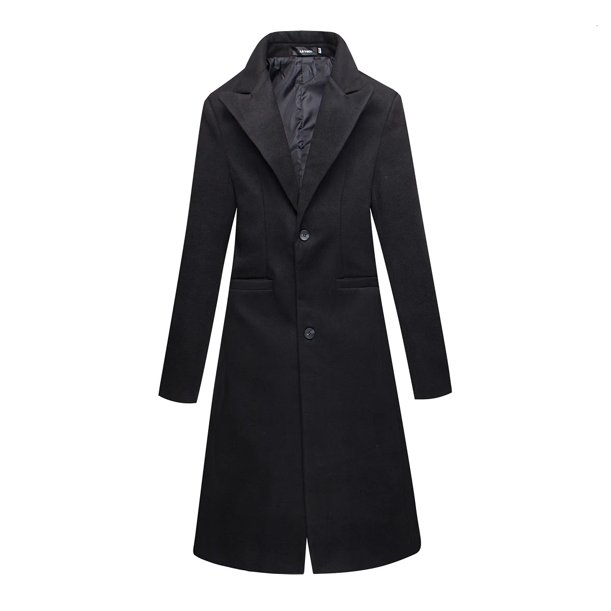 Men's Korean Woolen Long Coat New Luxury Winter Trench Coat Black Slim Men Long Windbreaker Men Overcoat Wool Jacket