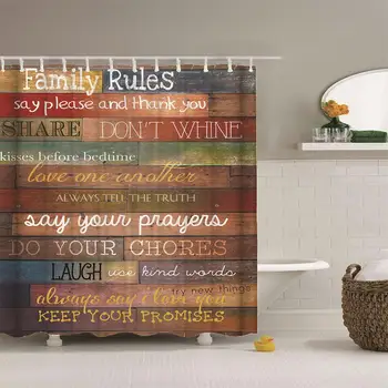 

Dafie Rustic Shower Curtain Wooden Barn Door in Stone Farmhouse Image Vintage Desgin Rural Art Architecture