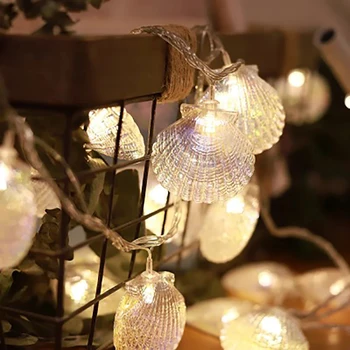

LED Shell Light String Underwater World White Shell Decoration Light Bedroom Restaurant Atmosphere String Light Battery Light