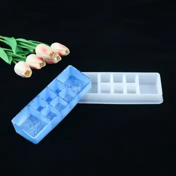

Crystal Epoxy Resin Mold Square Lattice Lipstick Storage Casting Silicone Mould