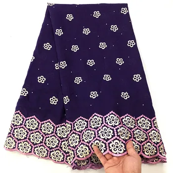 

Purple High Quality 100% Cotton Dry Lace Latest African Swiss Voile Lace Material Embroidered Brode Suisse Nigerian RD-981