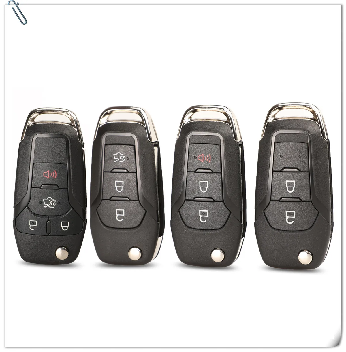Jingyuqin 2/3/4 кнопки Флип Складной Корпус для автомобильного ключа чехол для Ford Focus Fusion Mk2 Mk7 Ranger Explorer Uncut Пустой HU101 лезвие