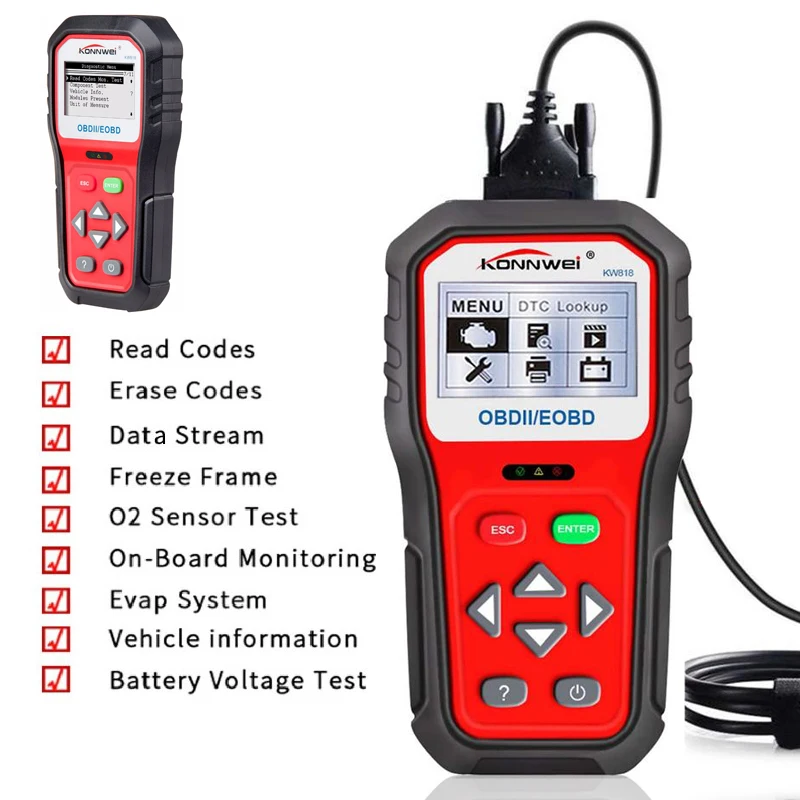 

Car Diagnostic Scanner OBDII ODB2 EOBD Battery Tester 12V Automotive Code Reader Tool 6 Language Choice Car Inspection