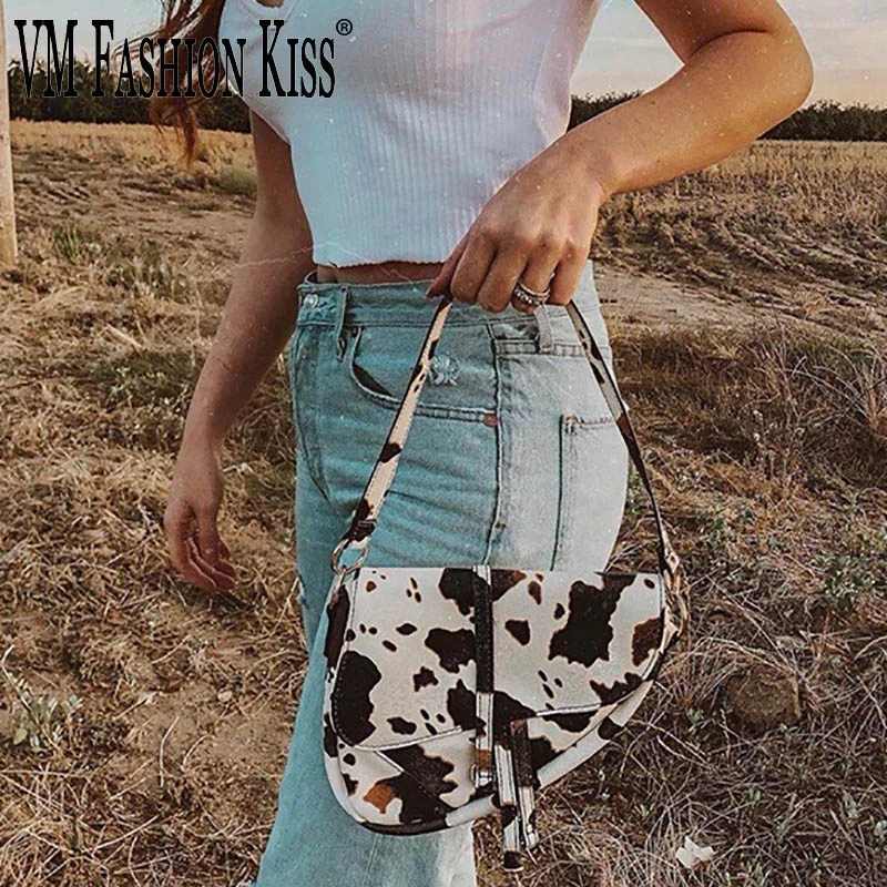 

2020 Designer Milk Cow Print Bag Small Saddle Cow Print Crossbody Handbags For Women Lady Crossbody Bags Bolsas Feminina Sac